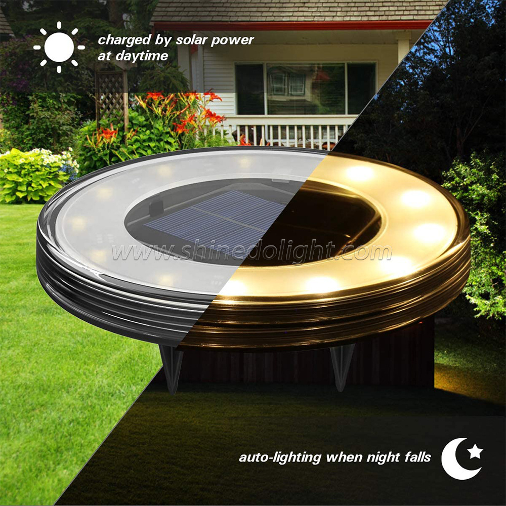 Solar Ground Lights, 12 LED Solar Disk Lights Upgraded Lights for Lawn Pathway Yard Deck Patio Walkway