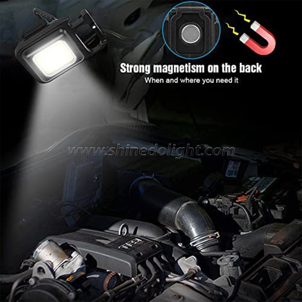 Mini Aluminum Rechargeable Portable Pocket Waterproof Magnetic COB Led Camping keychain flashlight /keychain light