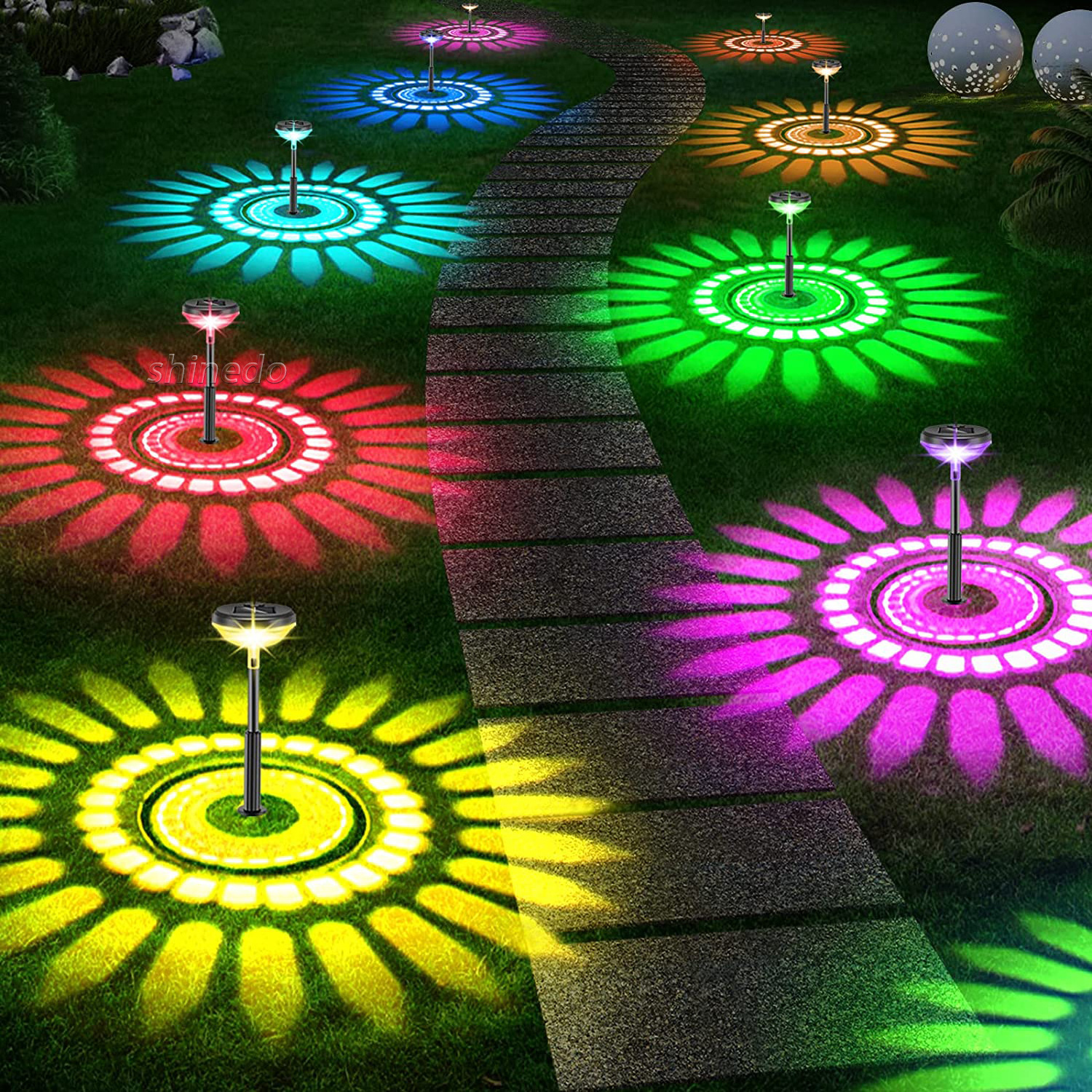 2023 New Solar Garden Lights Bright Solar Powered Path Lights Landscape Decorative light