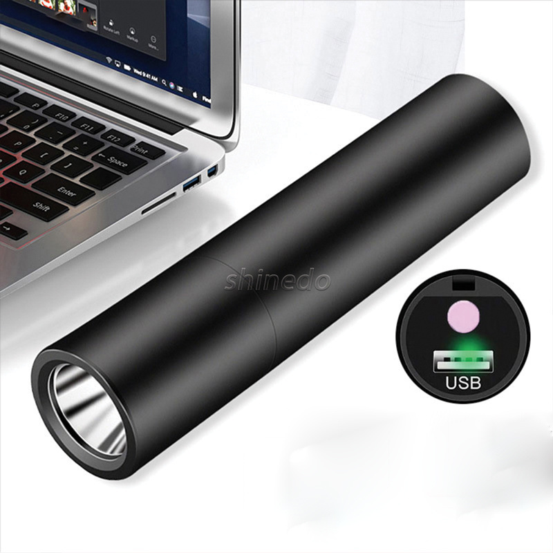 USB Rechargeable Mini handheld emergency flashlight for home and outdoor use/LED flash in three waterproof modes