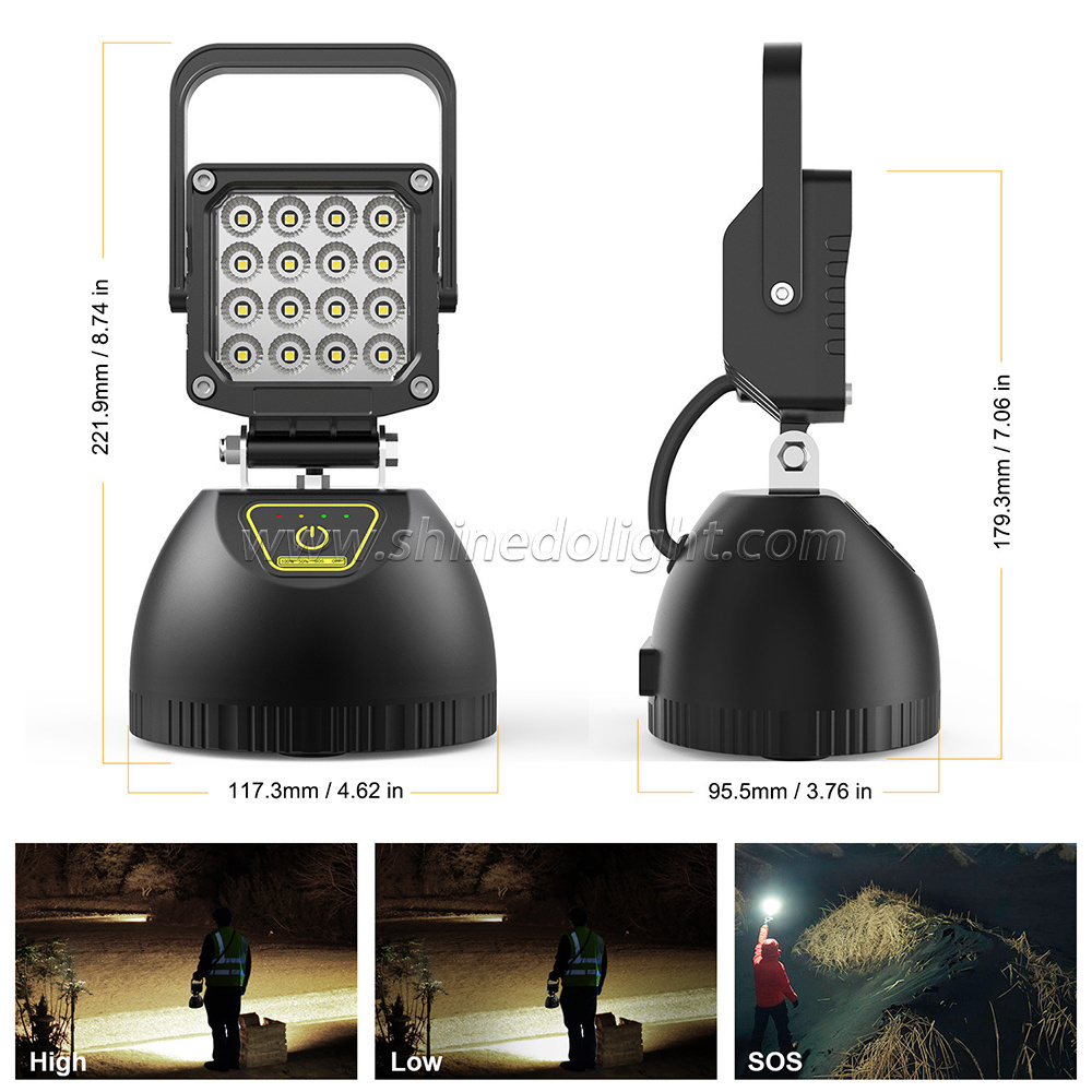 New LED super bright working flood light for underground garage fishing construction large base outdoor lighting