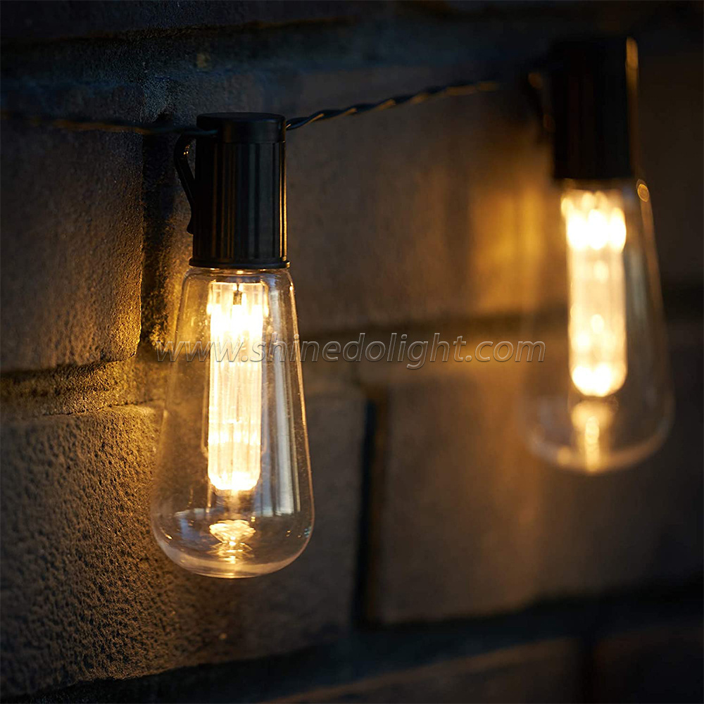 Outdoor Indoor Solar Powered String Light 5m Globe Patio Lights Bulbs, Battery Powered LED Hanging Lights for Backyard