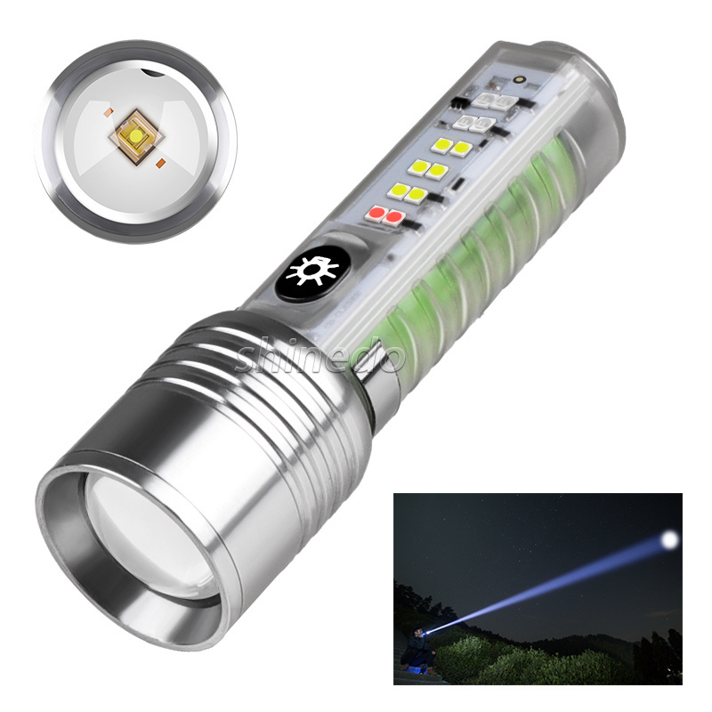 Portable Powerful LED Lamp Flashlight  Chargeable Battery Outdoor Camping Flash Light