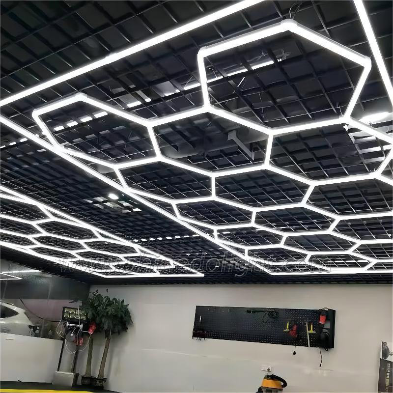 Hexagon Detailing Workshop clothing store Lights Led For Car Shop And Garage honeycomb lights Led hexagon Work Garage Light Ceil