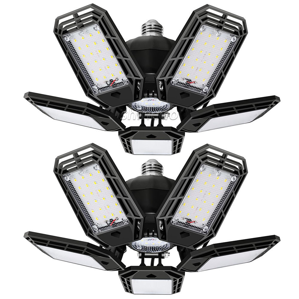 LED Garage Light Bright Shop Light with 5 Adjustable Panels Deformable Ceiling Lights for Workshop