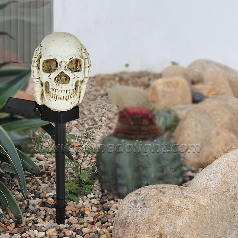 Solar Lawn Lamp Waterproof Outdoor Skull Solar Garden Light Powered Stake Lights For Yard Patio Garden Pathway Porch Halloween D