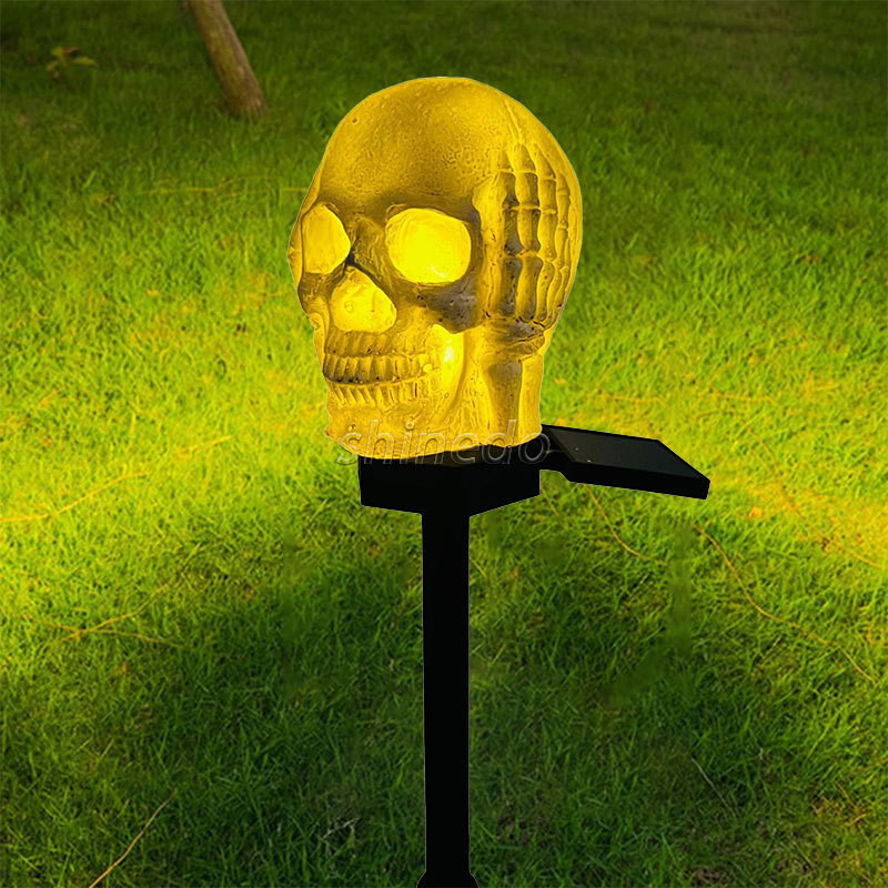 Solar Lawn Lamp Waterproof Outdoor Skull Solar Garden Light Powered Stake Lights For Yard Patio Garden Pathway Porch Halloween D