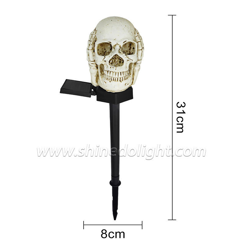 Solar Lawn Lamp Waterproof Outdoor Skull Solar Garden Light Powered Stake Lights For Yard Patio Garden Pathway Porch Halloween D