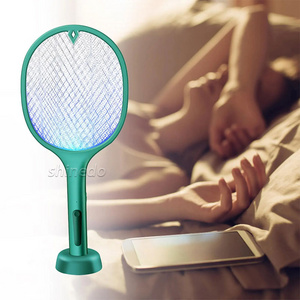 Electric Mosquito Racket Swatter Mosquito Killer USB Rechargeable Angle Adjustable Electric Bug Zapper Fly Bat Swatter