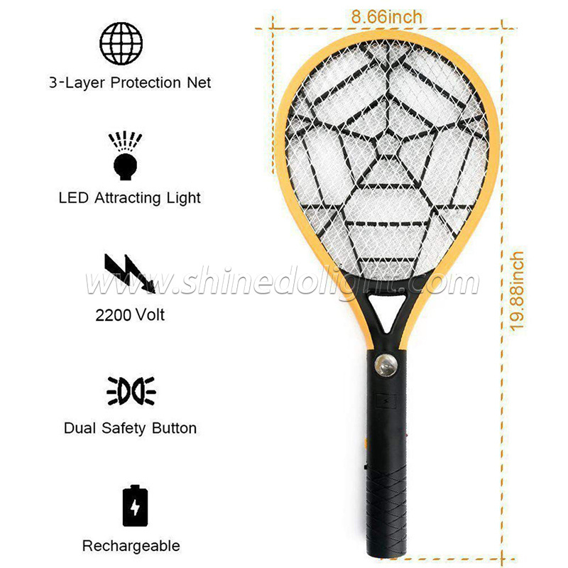 Household Electric Mosquito Swatter USB Rechargeable Electric Mosquito Control Foldable Mosquito Killer Racket for Camping