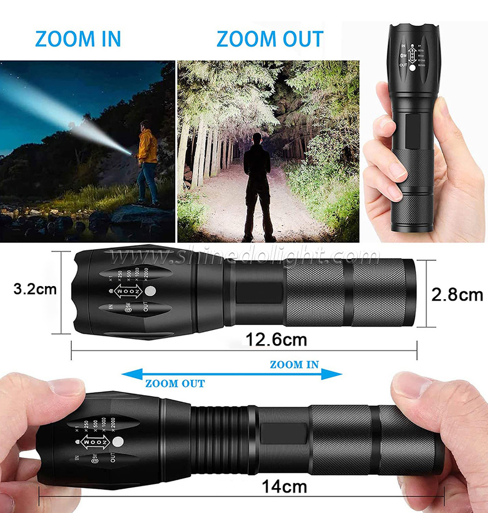 High Power Waterproof XML 10W T6 Aluminum Lanterna Led Flashlight,dimmable Zoom Powerful Torch Light