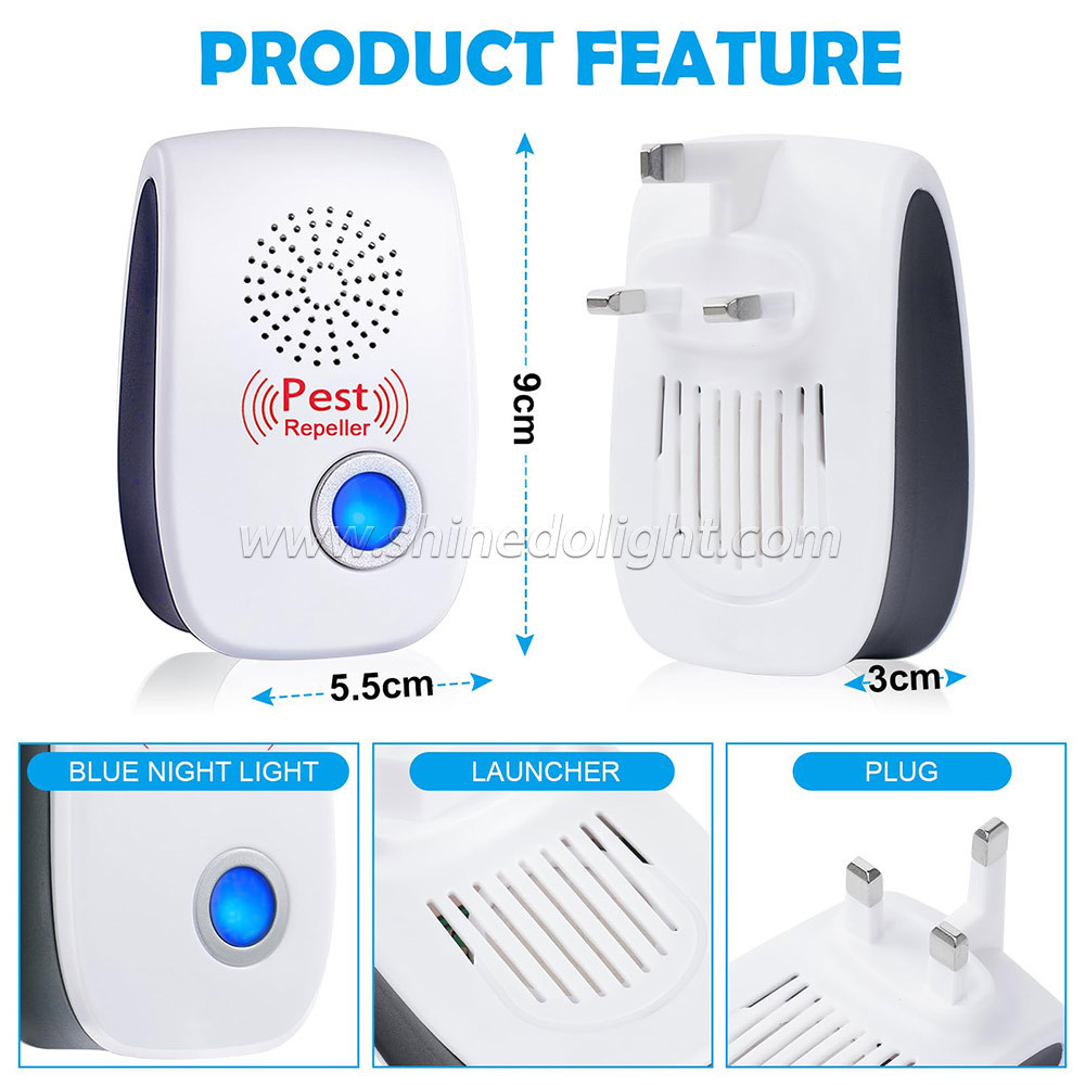 Ultrasonic Pest Repeller Electronic Plug Indoor Sonic Repellent pest Control for Bugs Roaches Insects Mice Spiders