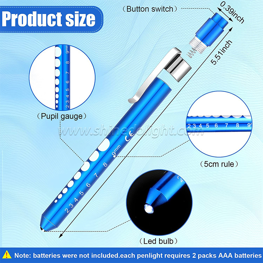 Portable Mini Electric Pen Flash Light Key Chain, Aluminum LED Medical Pen Torch Kids Flashlight with Pocket Clip