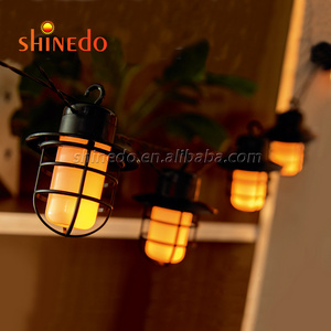 Outdoor 10 Lantern Firefly String Solar lights, Led Bulb Flame Lamps For Garden