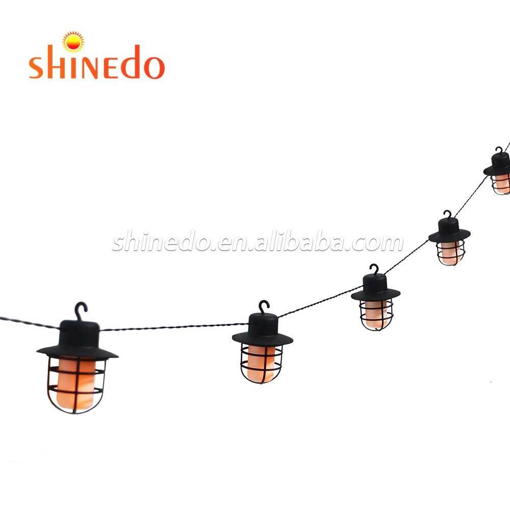 Outdoor 10 Lantern Firefly String Solar lights, Led Bulb Flame Lamps For Garden