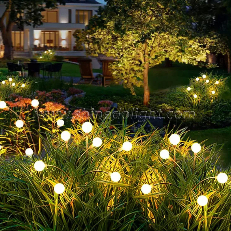 Outdoor Solar Pathway Light Waterproof 6/8/10 heads led Powered Swaying Firefly Lamp Starburst Solar Firefly Garden Light