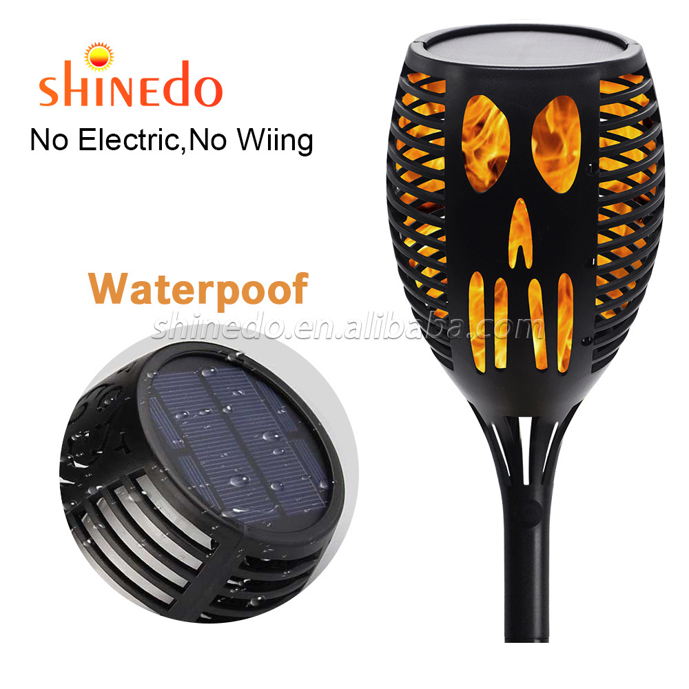 Outdoor Lighting Halloween Ghost Face Solar Flame Torch LED Lamp Lawn Light for Garden Decor