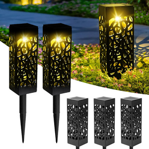 Solar Powered LED Garden Path Lights Outdoor, Automatic Led Halloween Christmas Decorative Landscape Lighting for Patio