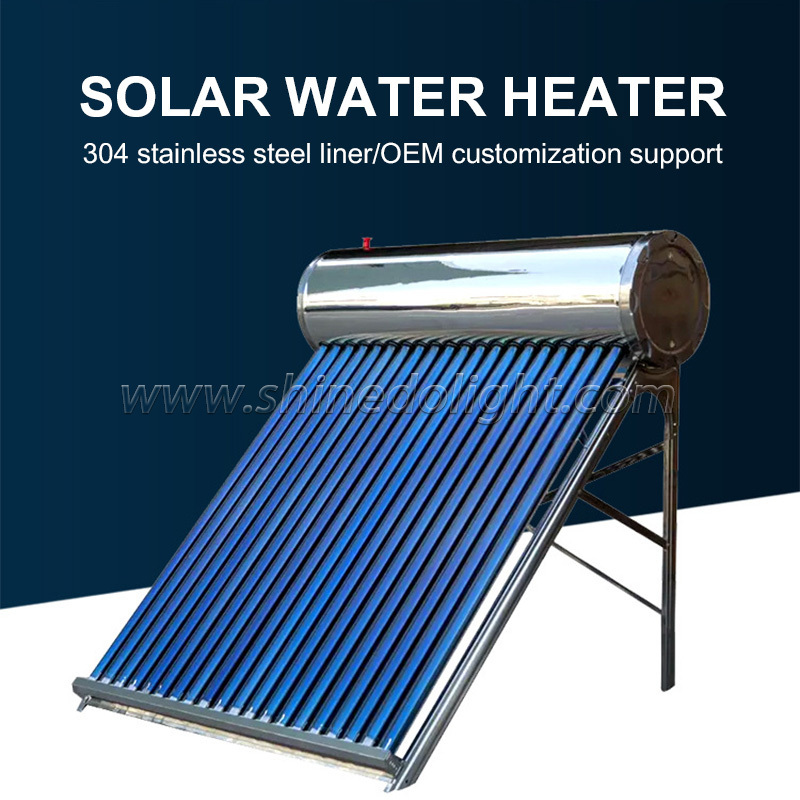 100L-300L compact pressurized/ Non-Pressurized Solar Water Heater System flat panel/ vacuum tube for Home Hotel or Commercial