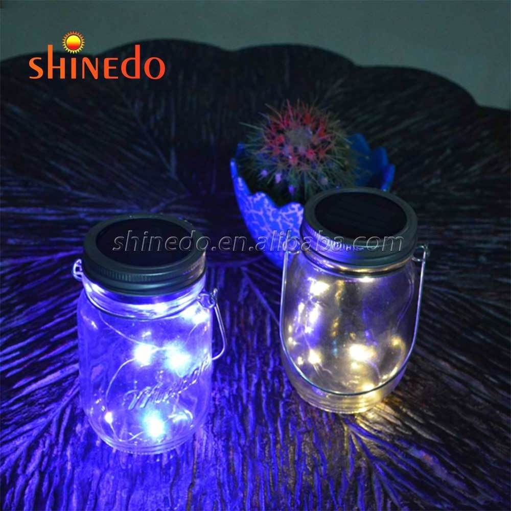 Outdoor Christmas Hanging Solar Powered Mason Jar RGB LED String Light