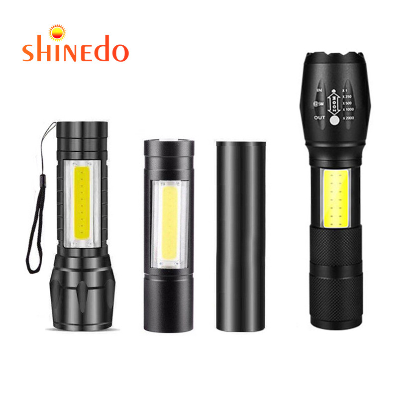 Shinedo Mini Led Torch Zoomable 3 Modes Handheld Torch for Cycling Hiking Camping Outdoor Emergency Rechargeable USB Flashlights