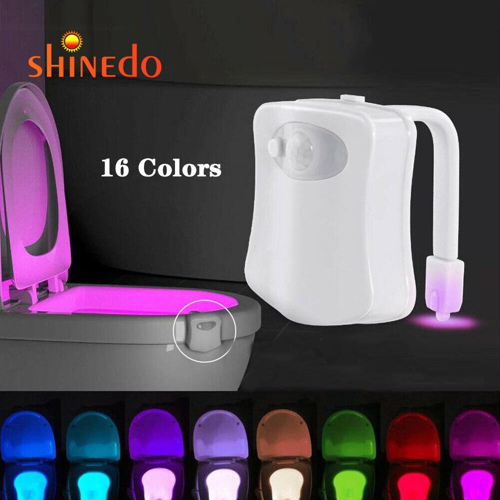 RGB Battery Powered 16 Colors Random Switching Motion Sensor Toilet Bowl Light Waterproof LED Night Light