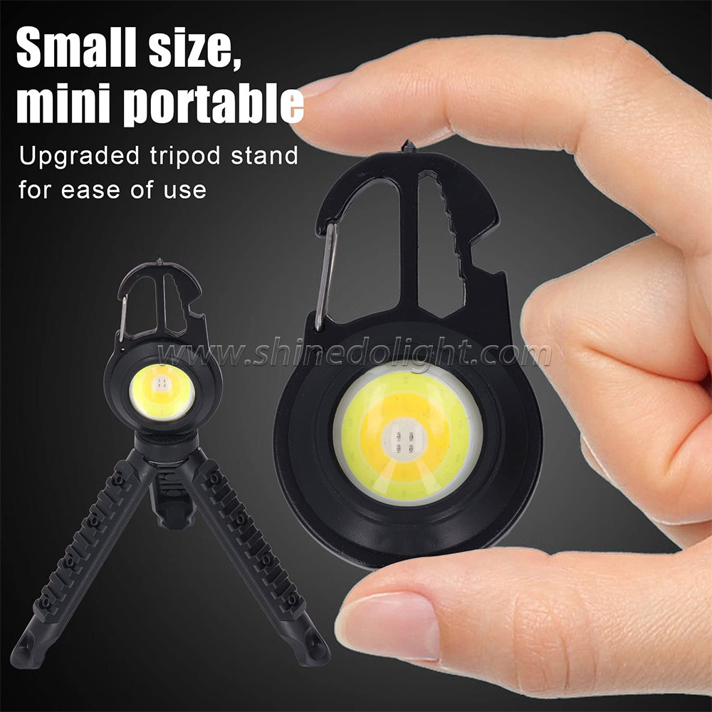 Mini Waterproof Led Flashlight Keychain, Rechargeable Cob Portable Work Light