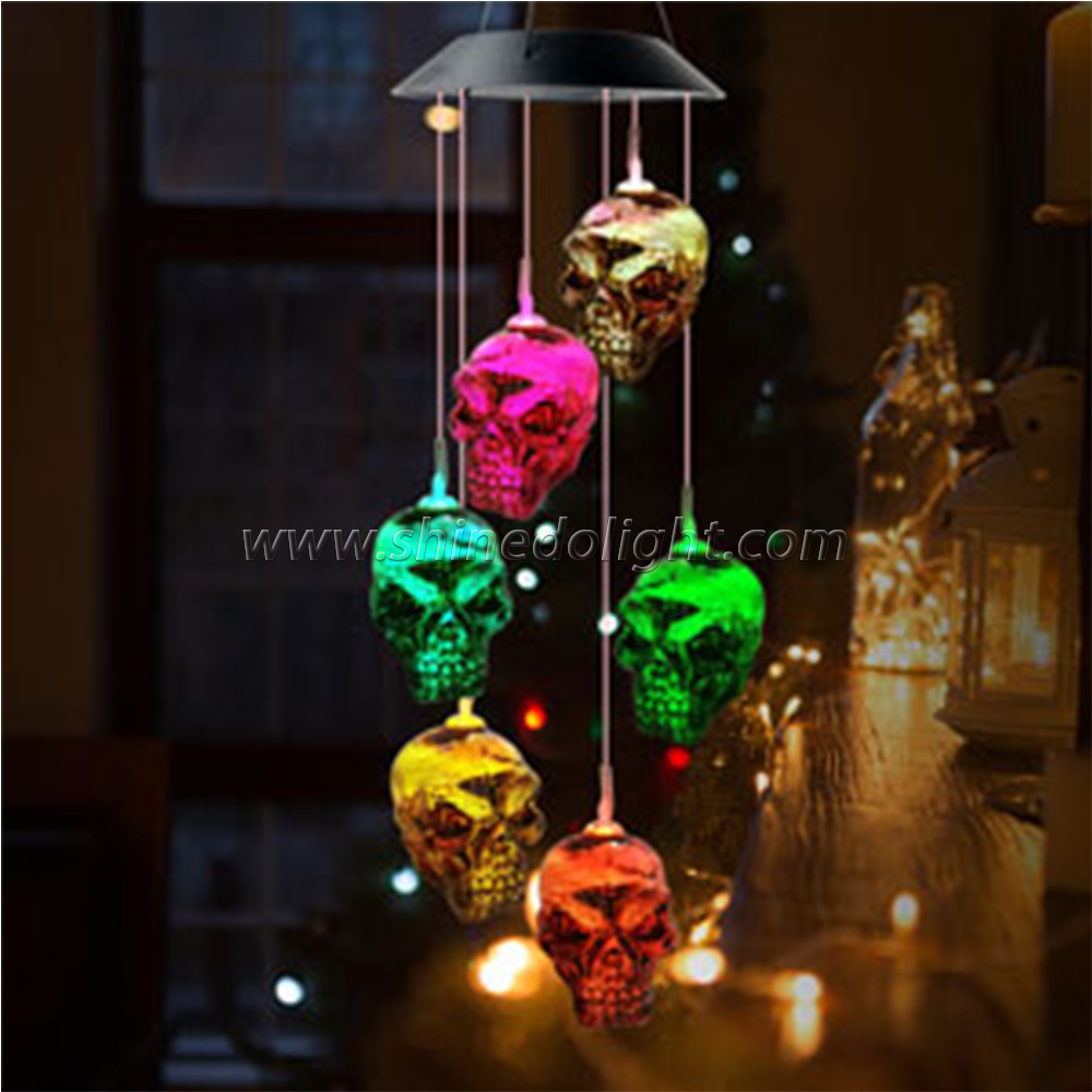 Skull Wind Chimes Solar Garden Light mom Gift Windchimes Garden Gift Christmas Wind Chimes Gifts