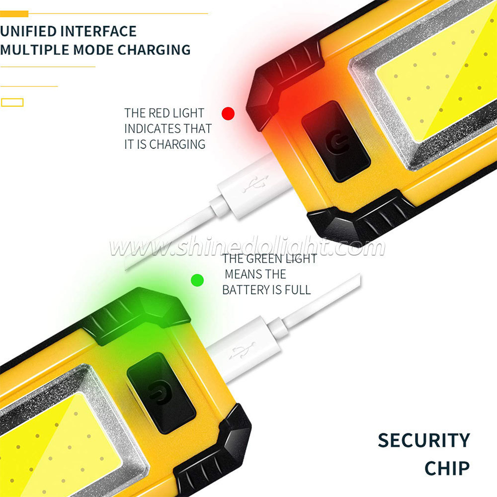 Portable LED Work Light USB Rechargeable Work Light Car Repair Flashlight with Magnetic Base Handheld Work Light