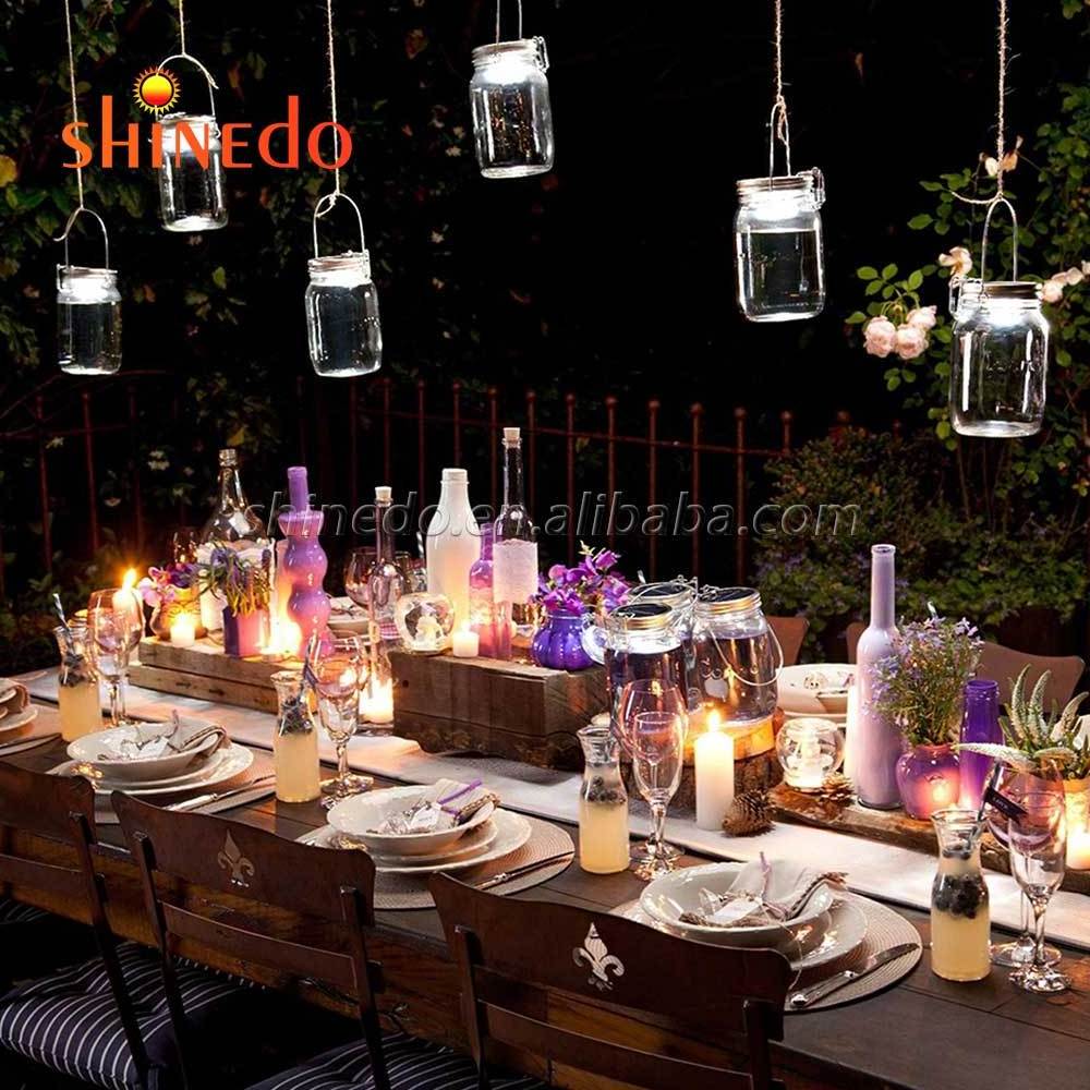 Outdoor Christmas Hanging Solar Powered Mason Jar RGB LED String Light