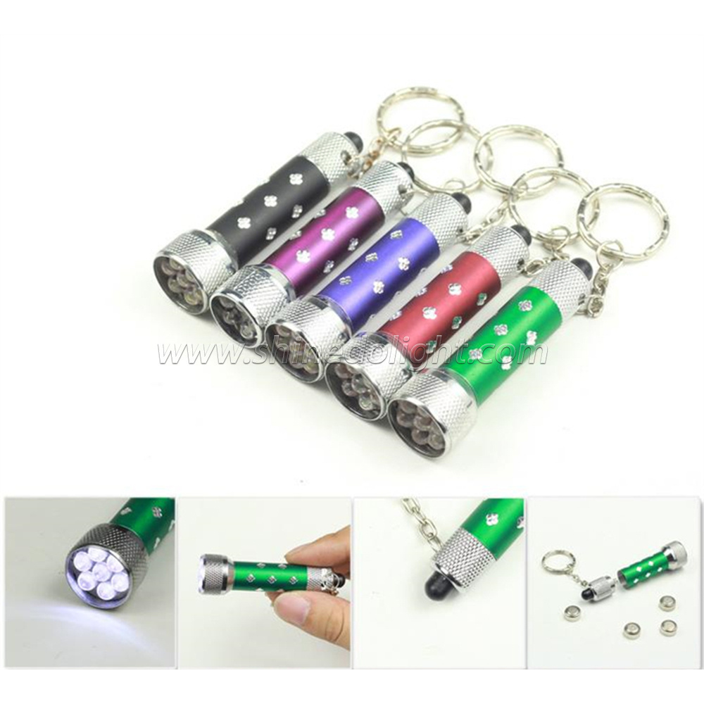 Shinedo 7 Bulb Led High Bright Flashlight Keychain Flashlight Mini Portable Flashlight for Camping and Emergency