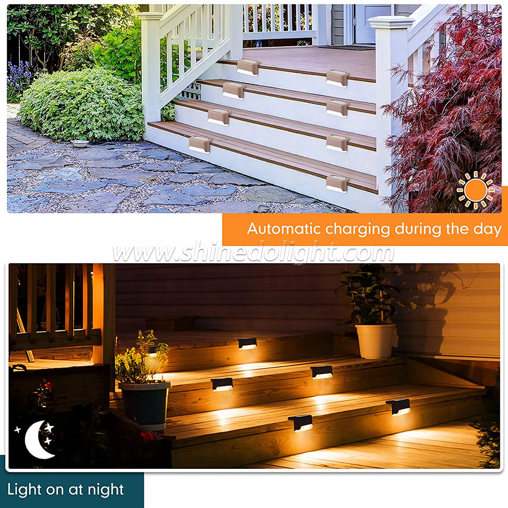 waterproof garden solar powered fence lights outdoor yard deck light led steps patio lights stair solar lamp