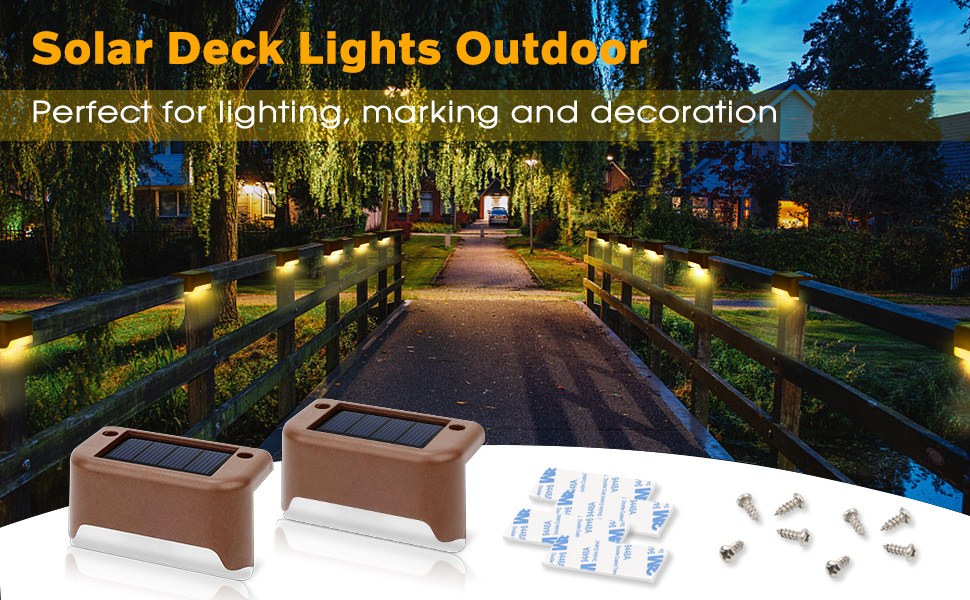 waterproof garden solar powered fence lights outdoor yard deck light led steps patio lights stair solar lamp