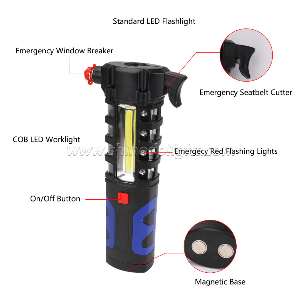 Multipurpose Car Vehicle Magnetic LED Flashlight Safety Escape Rescue Magnet COB Torch led work light