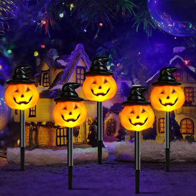 Outdoor Pumpkin Stake Lights Lantern Pumpkin Lights for Halloween Outdoor Walkway Pathway Driveway Garden Yard Lawn Lights Decor