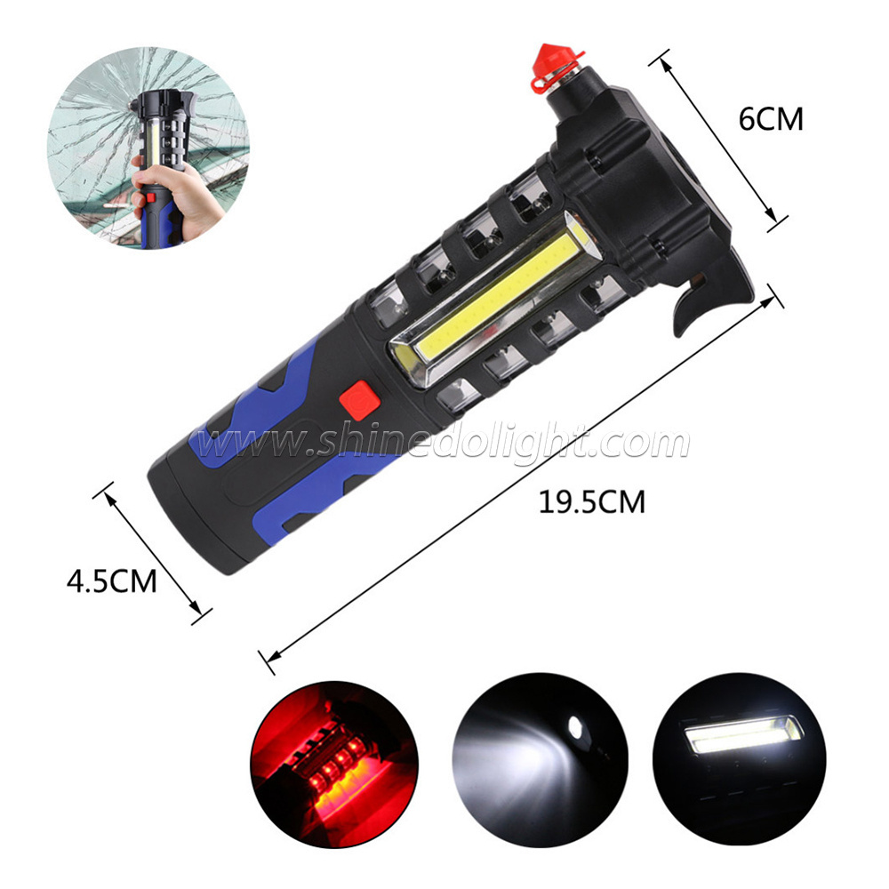 Multipurpose Car Vehicle Magnetic LED Flashlight Safety Escape Rescue Magnet COB Torch led work light