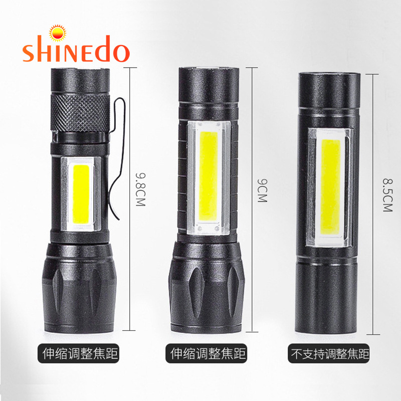 Shinedo Mini Led Torch Zoomable 3 Modes Handheld Torch for Cycling Hiking Camping Outdoor Emergency Rechargeable USB Flashlights