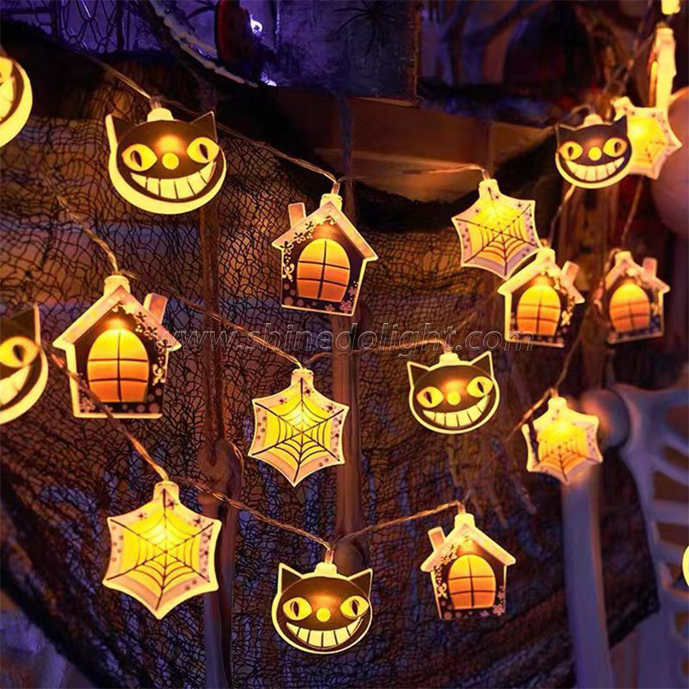 LED Halloween light strings LED Pumpkin Wizard Ghost Cat Halloween atmosphere decoration