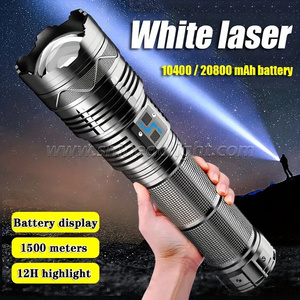 High Power Spotlight Long Range LED Flashlight With Power Charging Zoomable Aluminum Alloy Torch Outdoor Lantern