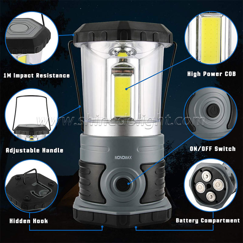 Portable Camping Light Charging Atmosphere Lantern With Hook Tent Light Outdoor Hiking Fishing LED Flashlight