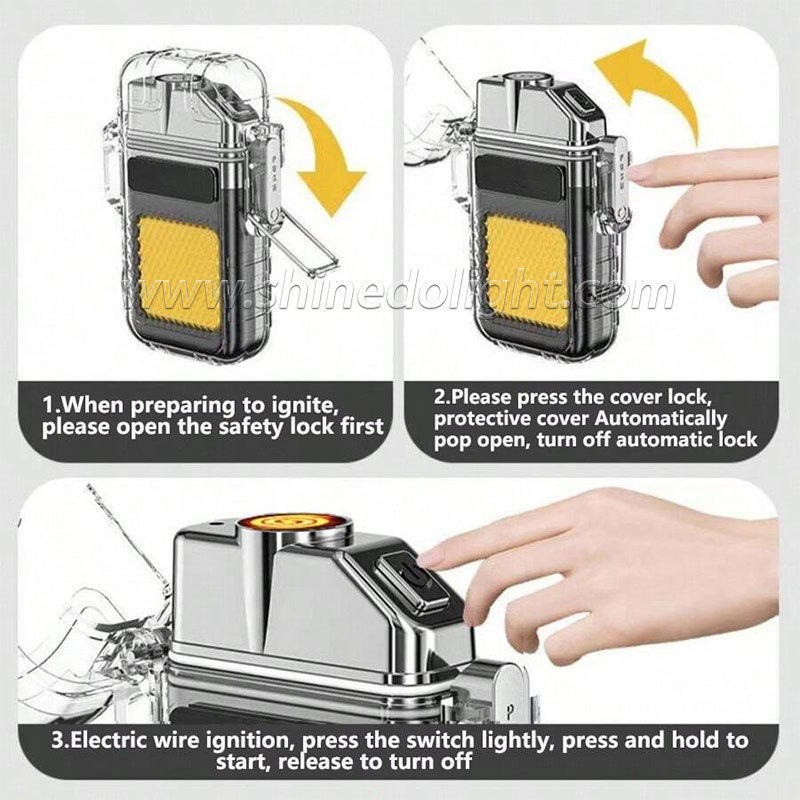 Multifunctional Portable Mini LED Flashlight USB Rechargeable Pocket Keychain Light Outdoor Waterproof Emergency Camping Lantern