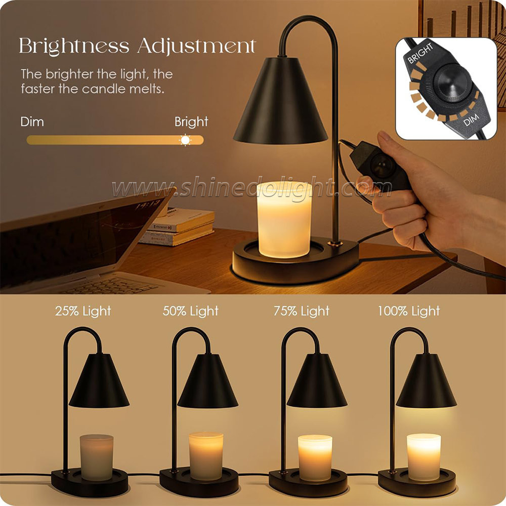 Electric Candle Heating Lamp Retro Candle Warmer Light Dimming Switch Melting Wax Night Light Romantic Table Lamp Decor