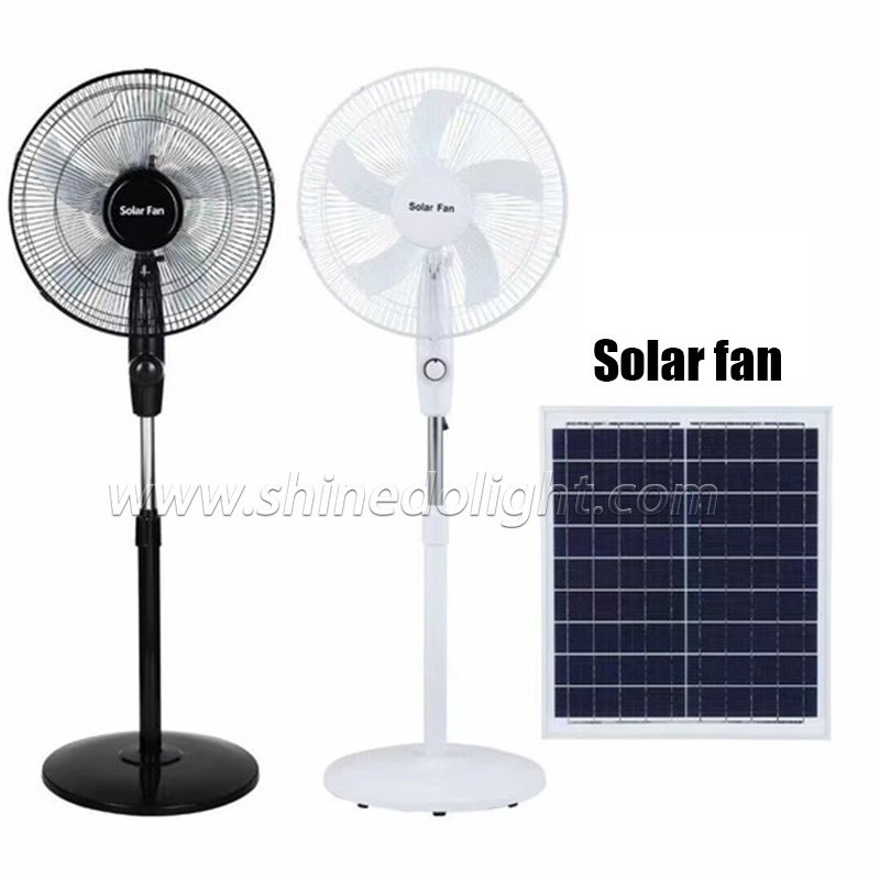 Solar Fan Household Large Wind Mute Outdoor Portable Battery Rechargeable Floor Fan Solar Fan with solar panel