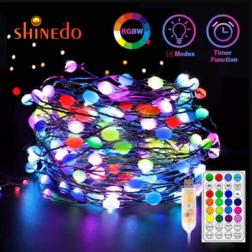 Smart Twinkle Led RGB Color Changing String Fairy Lights for Christmas Room Bedroom Wall Indoor Outdoor Decoration