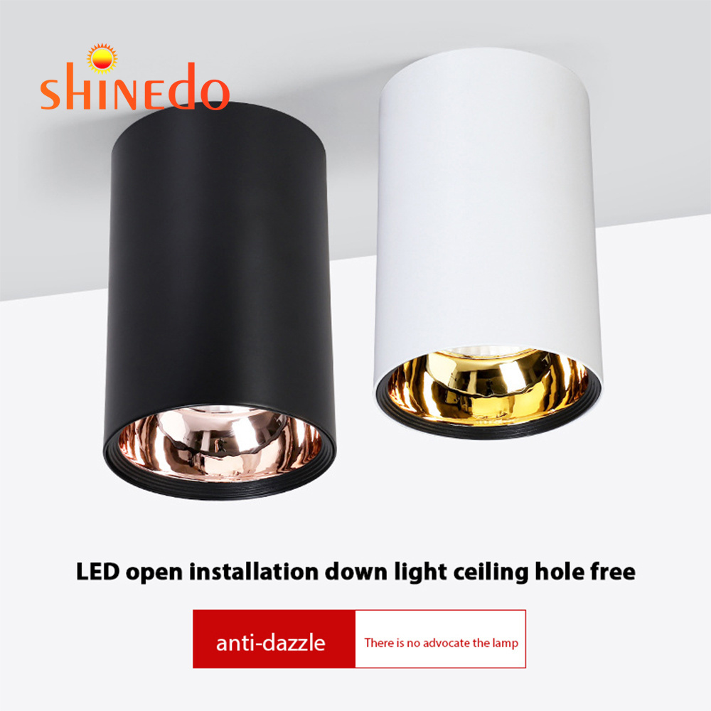 Modern Ceiling Aluminum Cylinder Home Bedroom LED COB Spot Lights Surface Mounted Downlights