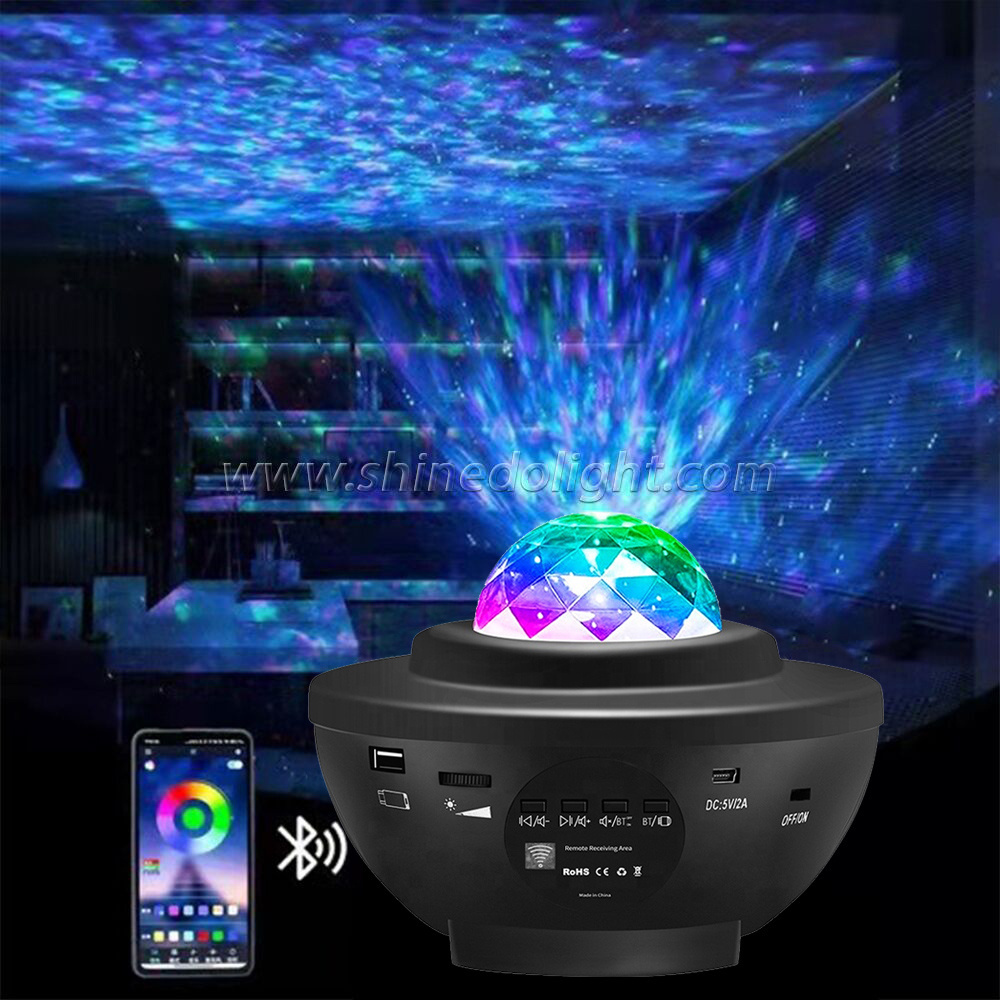 LED Smart star Projection Light for interior decoration Projection star with Bluetooth music speaker with remote control