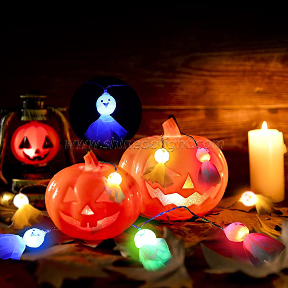 Halloween Ghost String Light  Battery Operated Flickering Lights for Outdoor Indoor Halloween Party Decorations