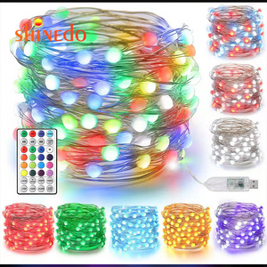 Smart Twinkle Led RGB Color Changing String Fairy Lights for Christmas Room Bedroom Wall Indoor Outdoor Decoration