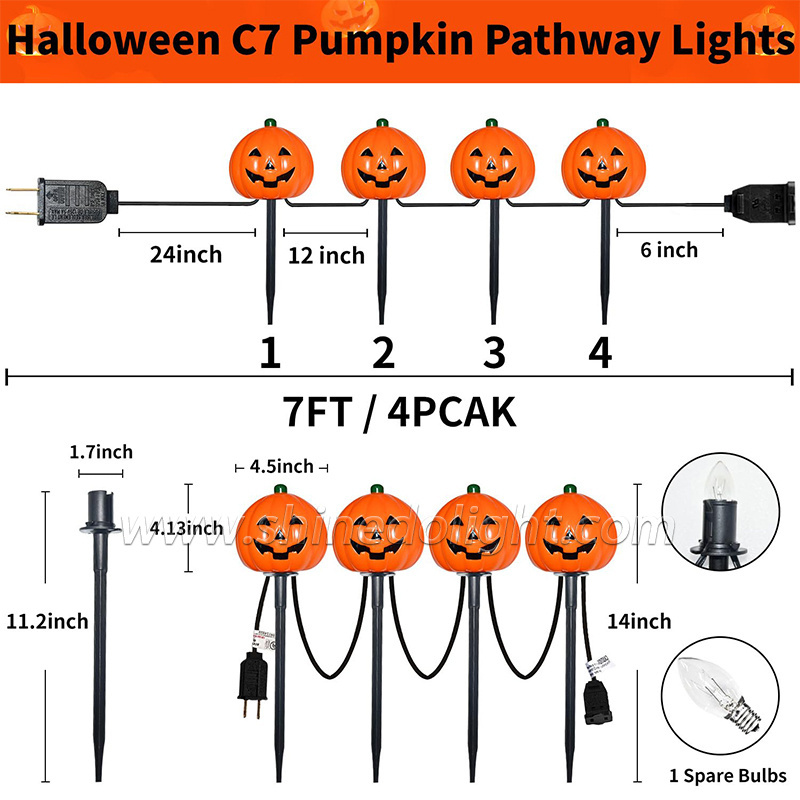 Halloween Pathway Lights Outdoor Pumpkin Lights Halloween Outdoor Walkway Garden Yard Lawn holiday Lights Decor