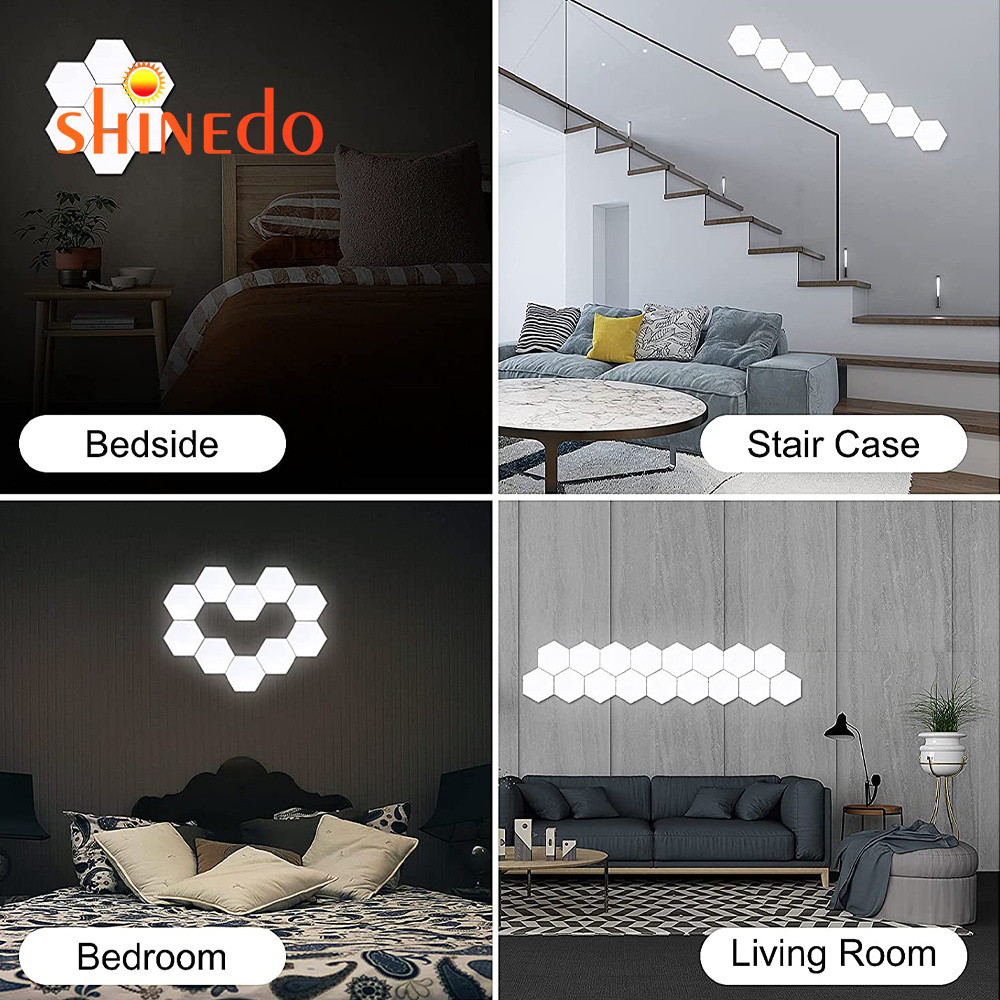 Smart Led Light Wall-Mounted Touch-Sensitive Hexagon Wall Light for Game Room, Bedroom and Living Room